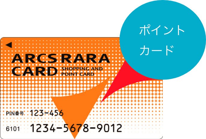 「ポイントカード」と書かれたARCS RARA CARDの画像